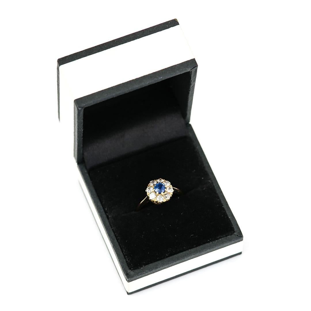 Edwardian 18ct Gold Sapphire and Old Cut Diamond Ring, Circa 1910 For Sale 9