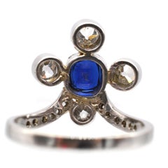 Edwardian 18ct White Gold, Sapphire & Diamond Duchess / Tiara Ring