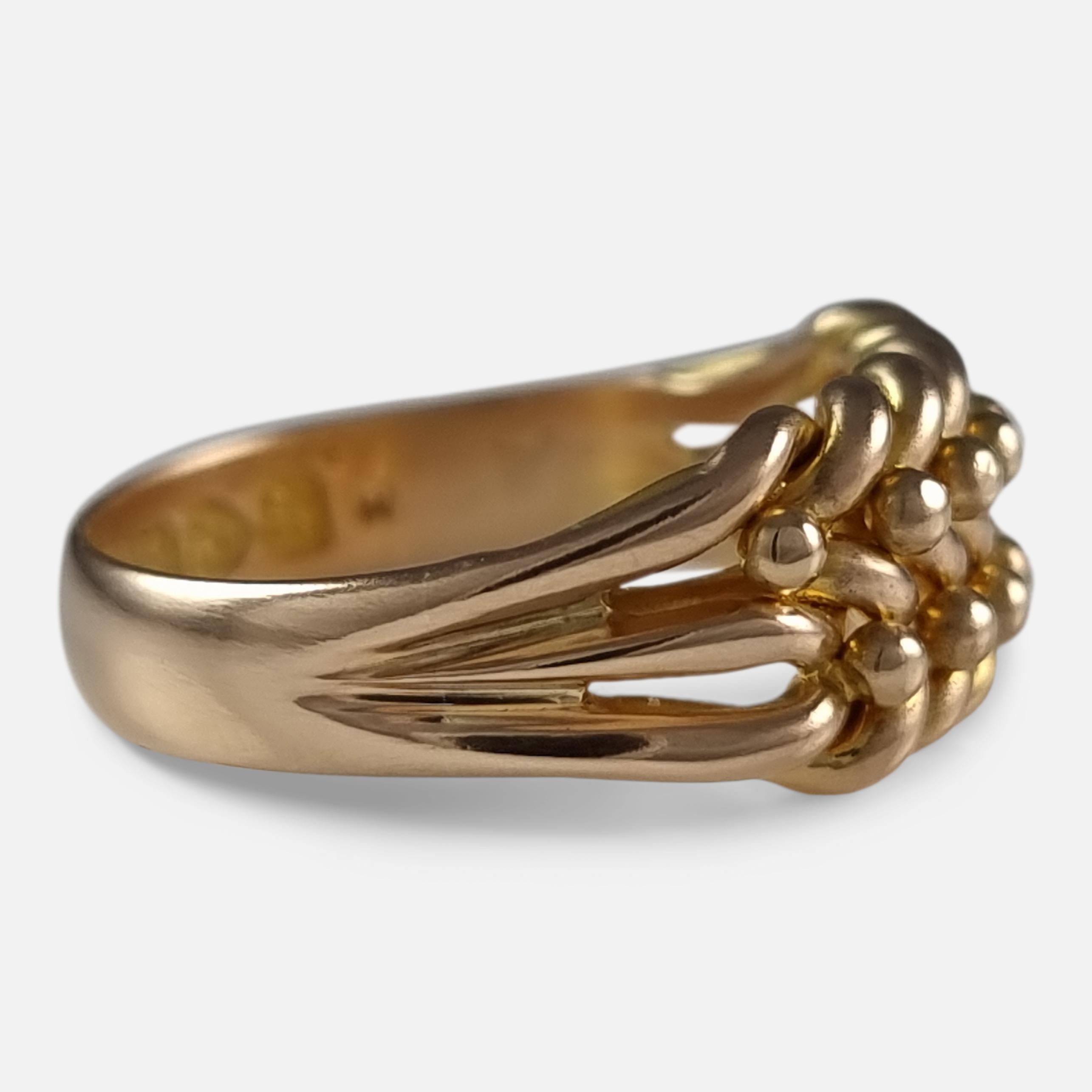 Edwardian 18ct Yellow Gold Keeper Ring, 1908 1