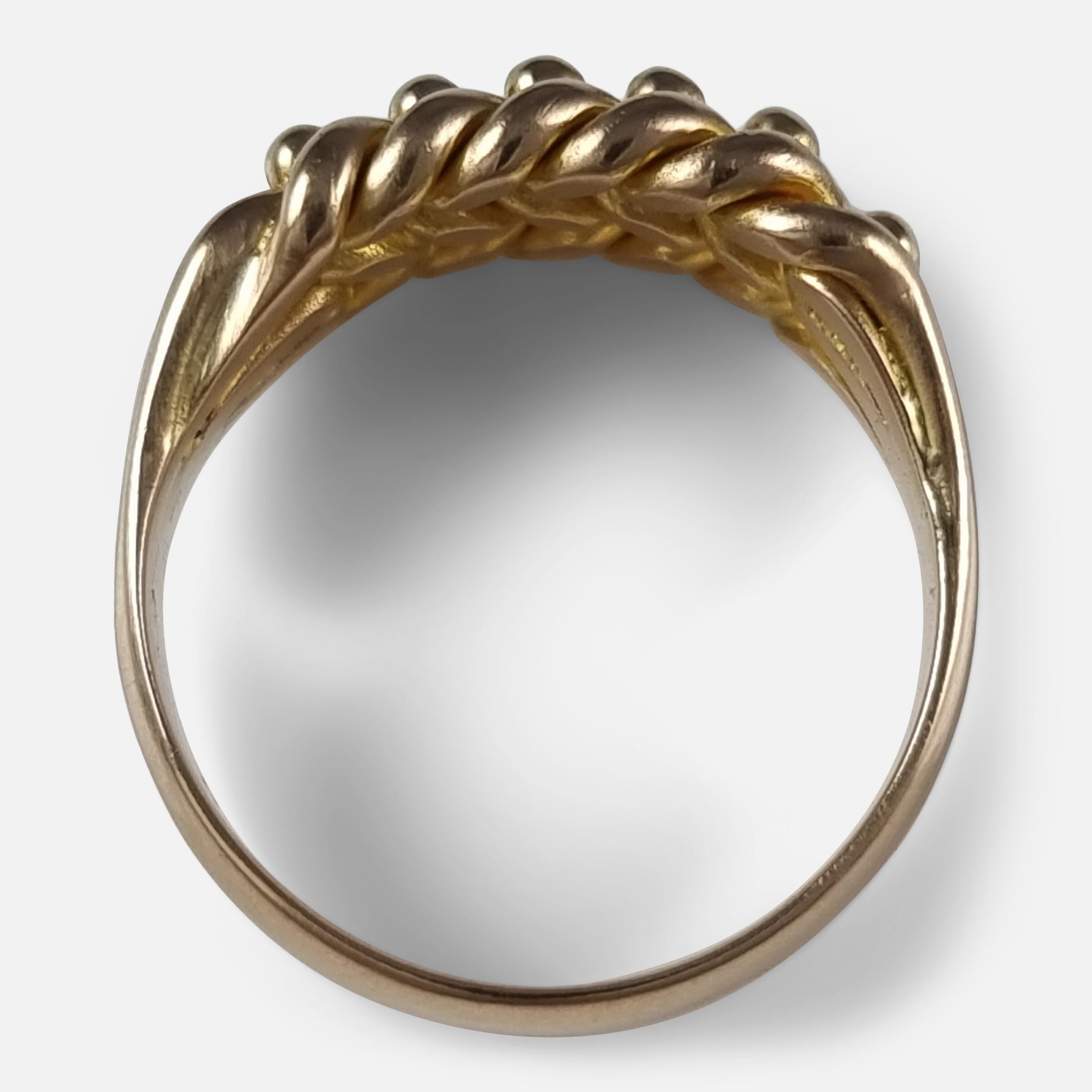 Edwardian 18ct Yellow Gold Keeper Ring, 1908 3