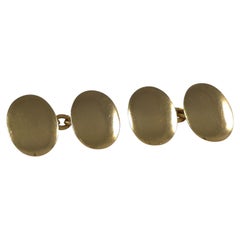 Boutons de manchette ovales édouardiens en or jaune 18 carats, 1901