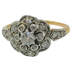 Antique Edwardian 18k Daisy Diamond Engagement Ring
