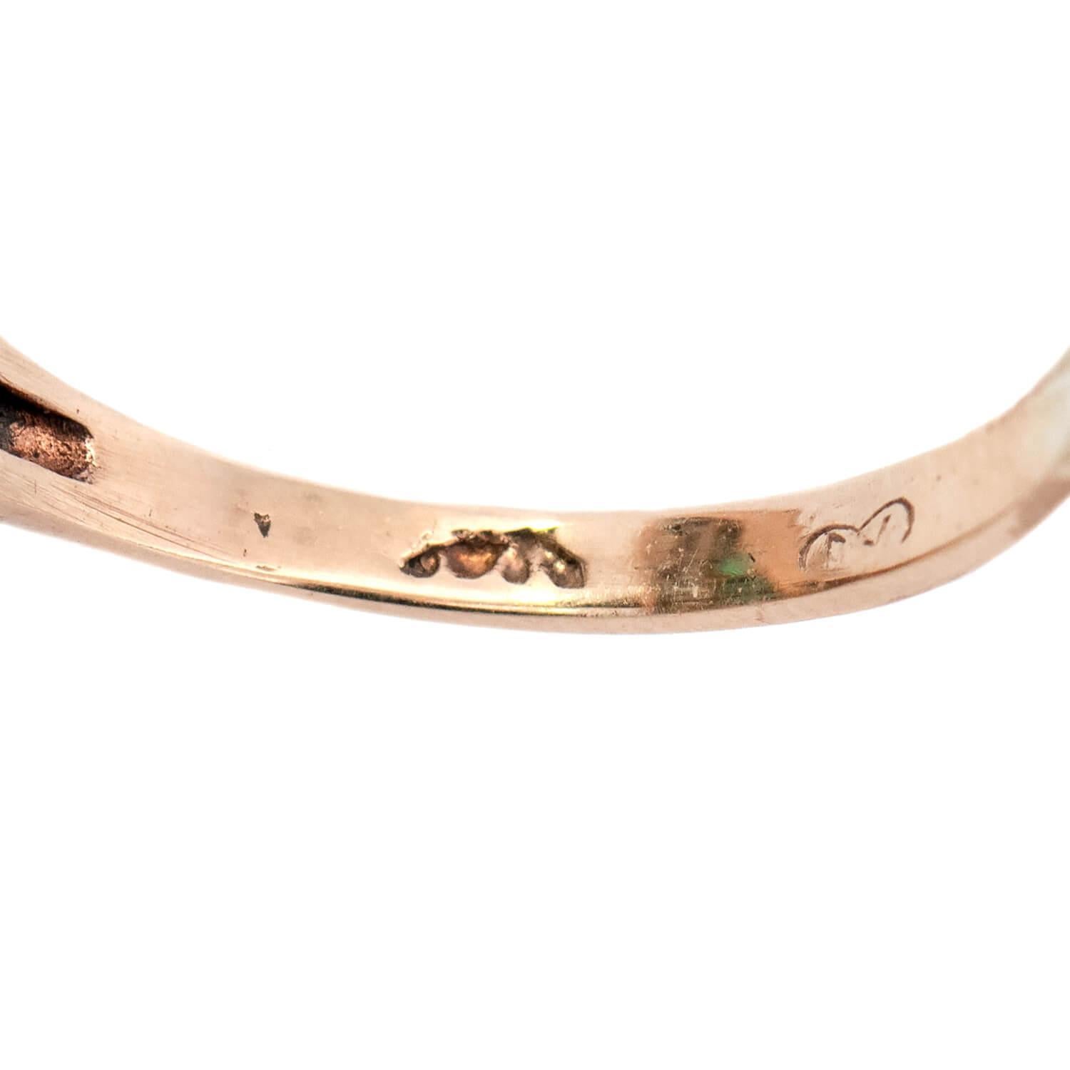 Women's or Men's Edwardian 18k Diamond and Emerald Navette Ring For Sale