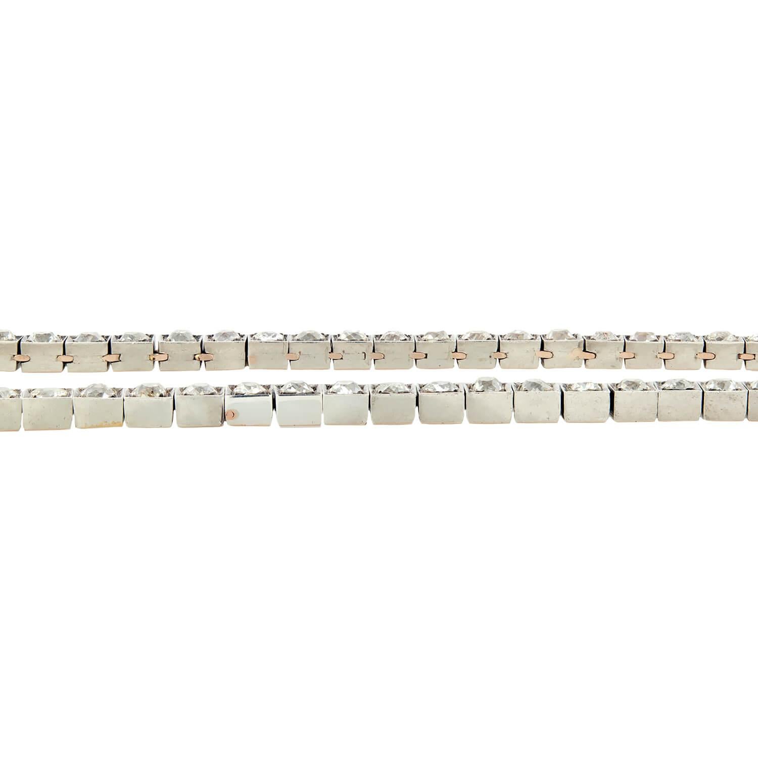 Edwardian 18k Französisch Diamant Riviera Halskette 20,53ctw (Alteuropäischer Brillantschliff) im Angebot