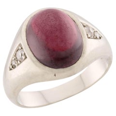 Antique Edwardian 18k Garnet & Diamond Ring