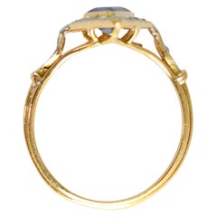 Edwardian 18k Gold 1.1ct Sapphire & Rose Cut Diamond Cluster Ring, Circa 1910