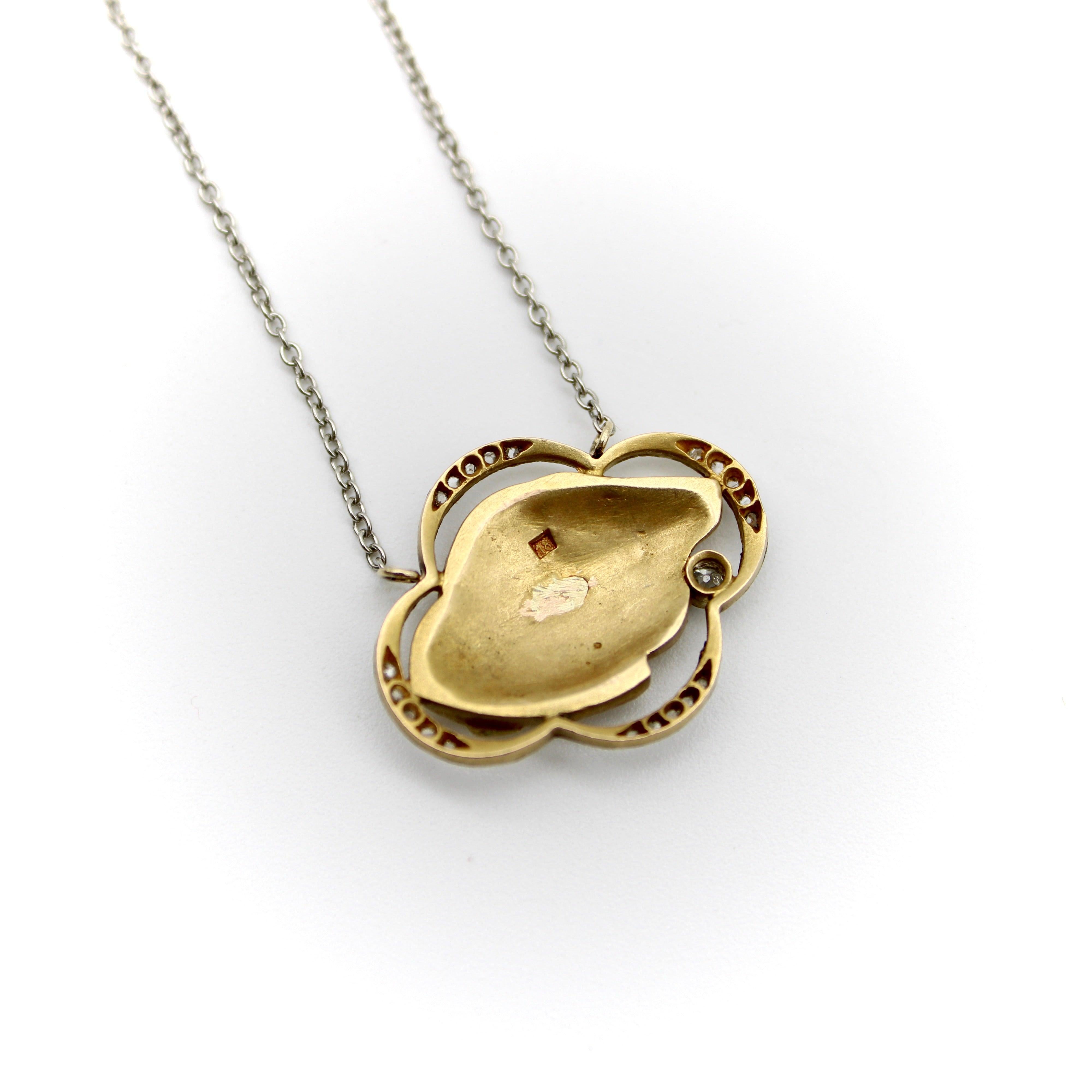 18 Karat Gold und Platin Wolfhound-Halskette mit Diamanten im Edwardianischen Stil im Angebot 3