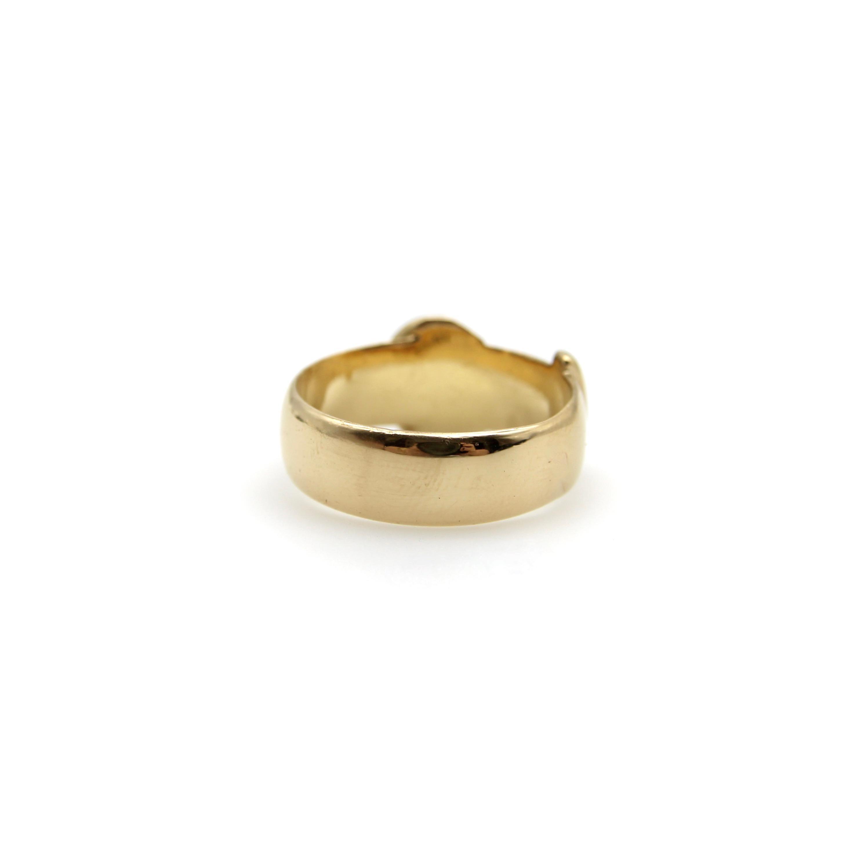 Edwardian 18K Gold Buckle Ring  For Sale 1