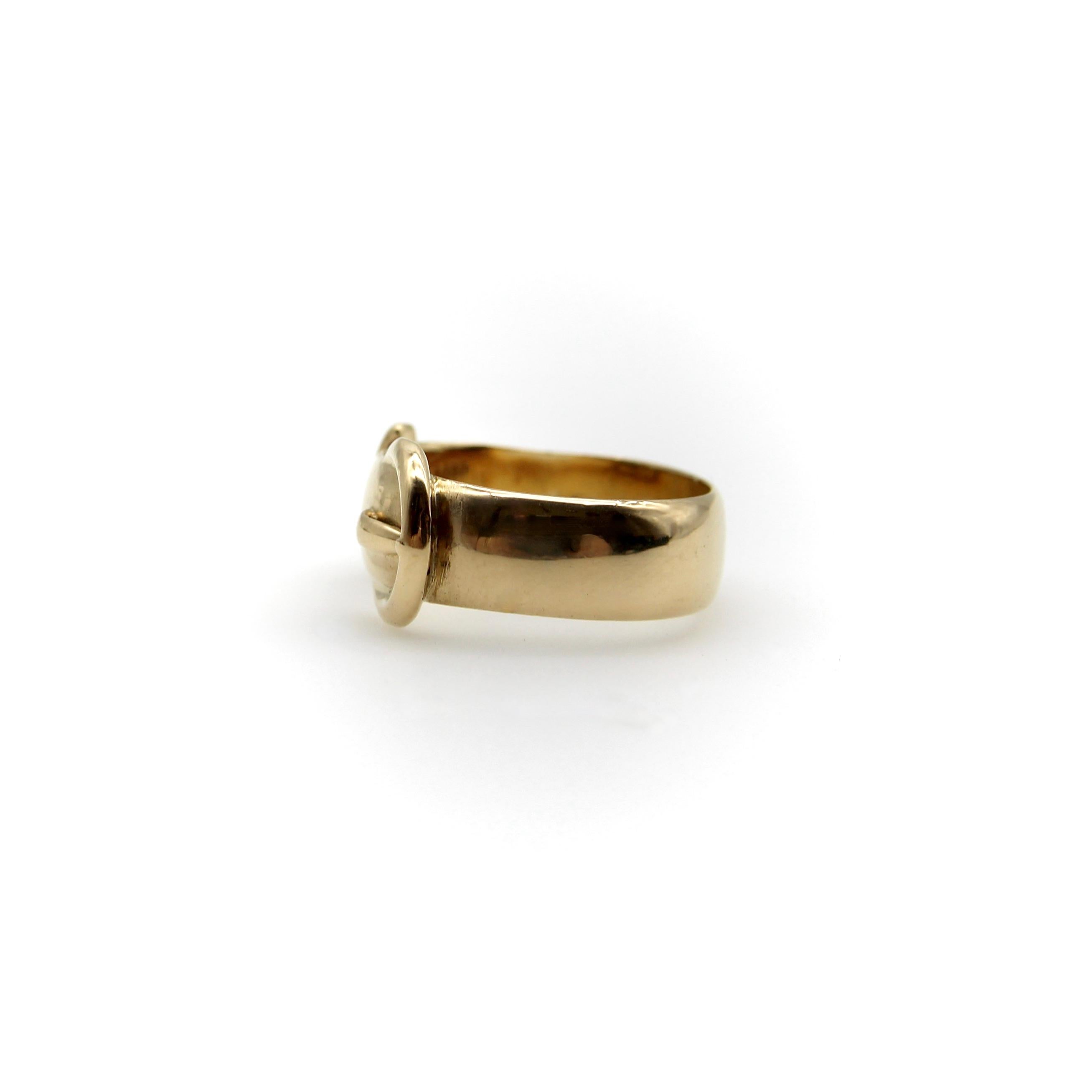 Edwardian 18K Gold Buckle Ring  For Sale 2