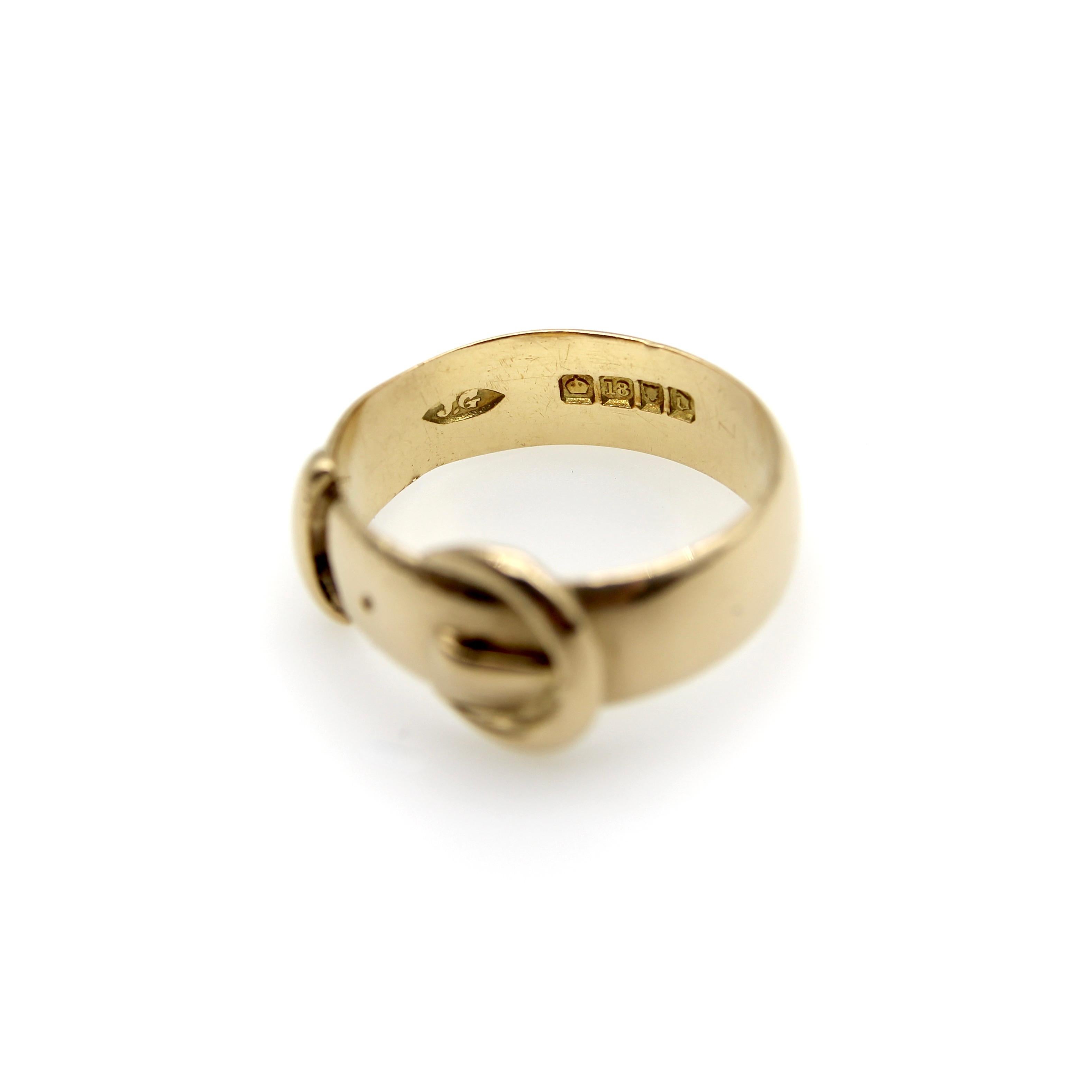 Edwardian 18K Gold Buckle Ring  For Sale 3