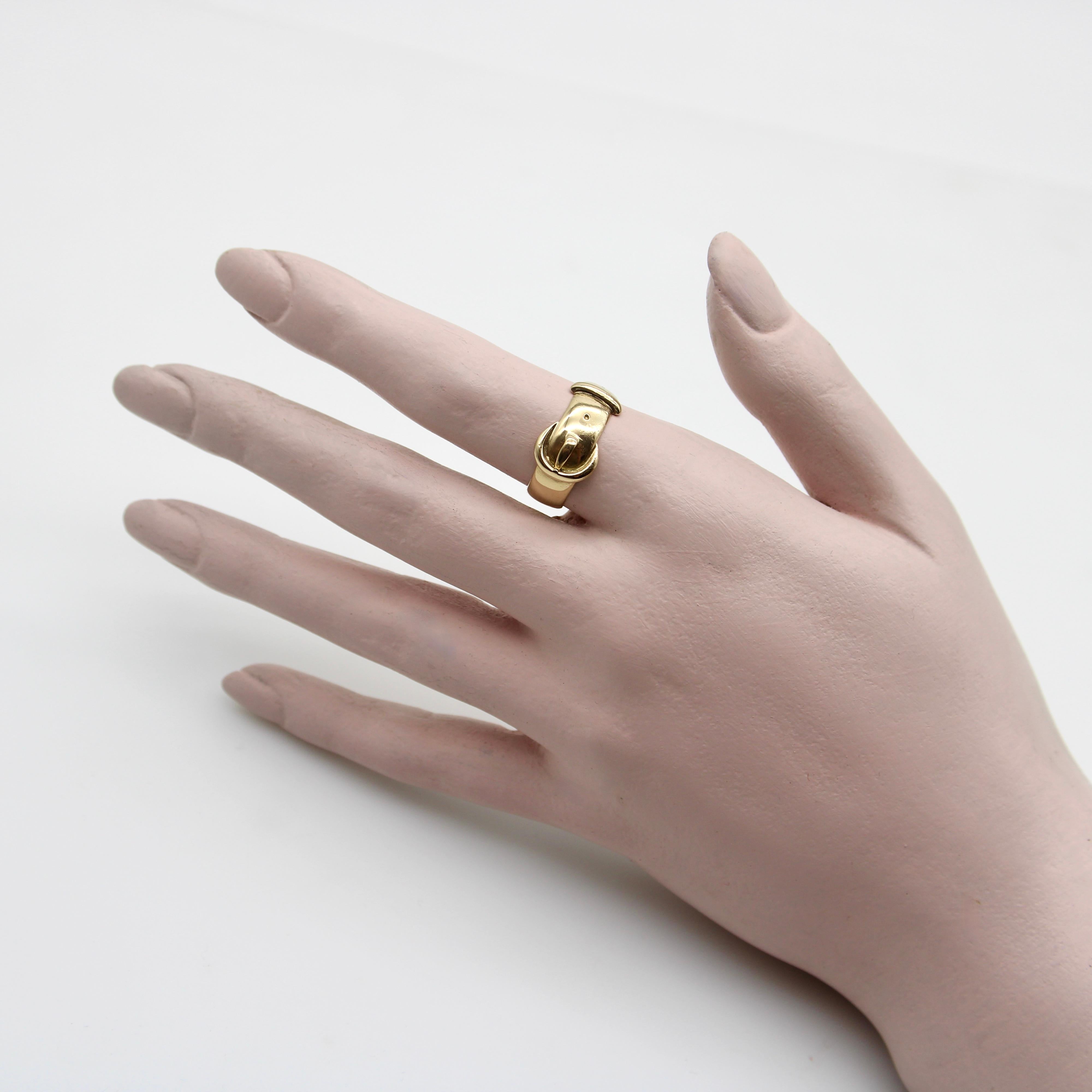 Edwardian 18K Gold Buckle Ring  For Sale 4
