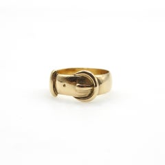 Edwardian 18K Gold English Buckle Ring