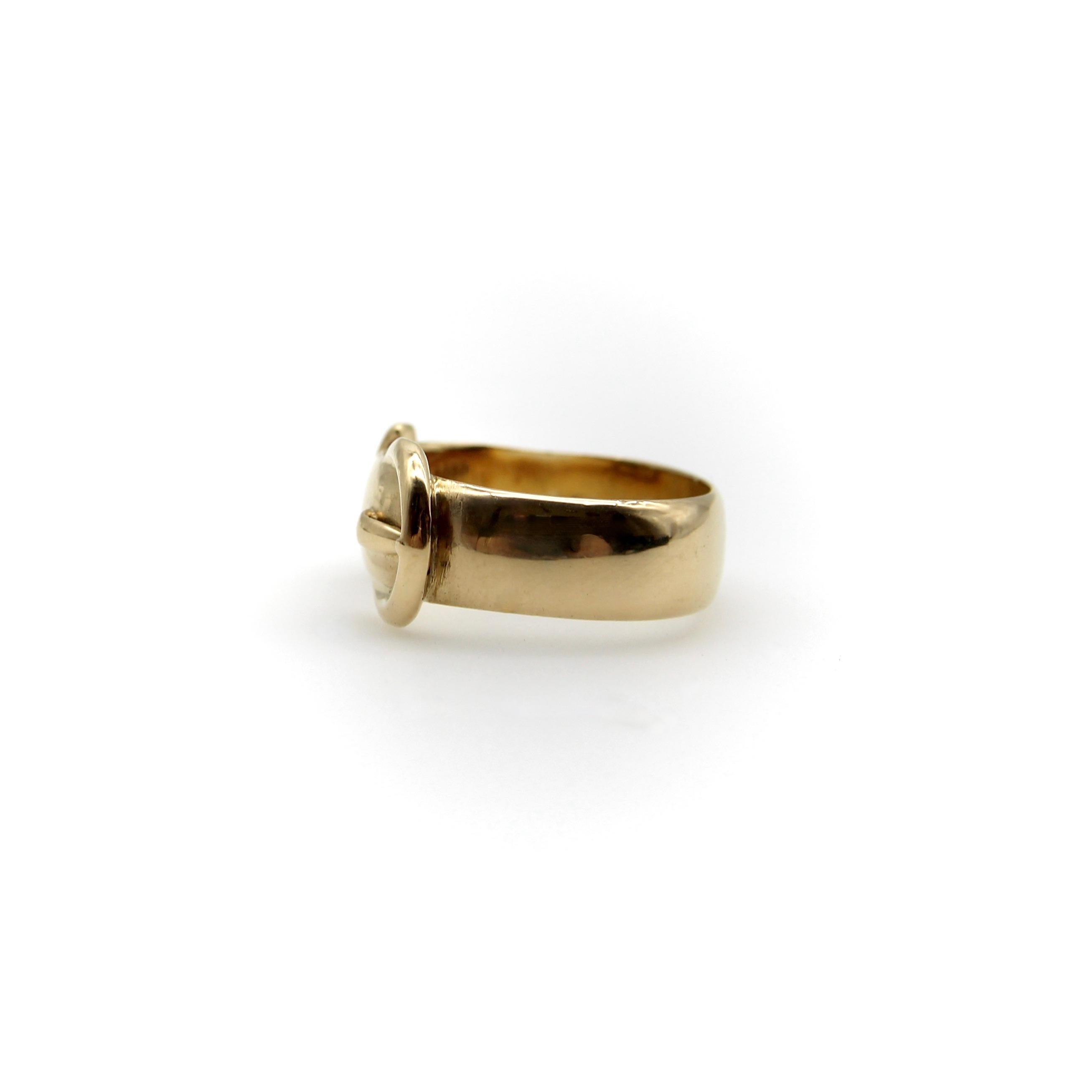 Edwardian 18K Gold Englisch Schnalle Ring im Angebot 2