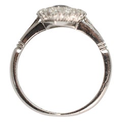 Edwardian 18k Gold Sapphire & Diamond Navette Cluster Ring, Circa 1915