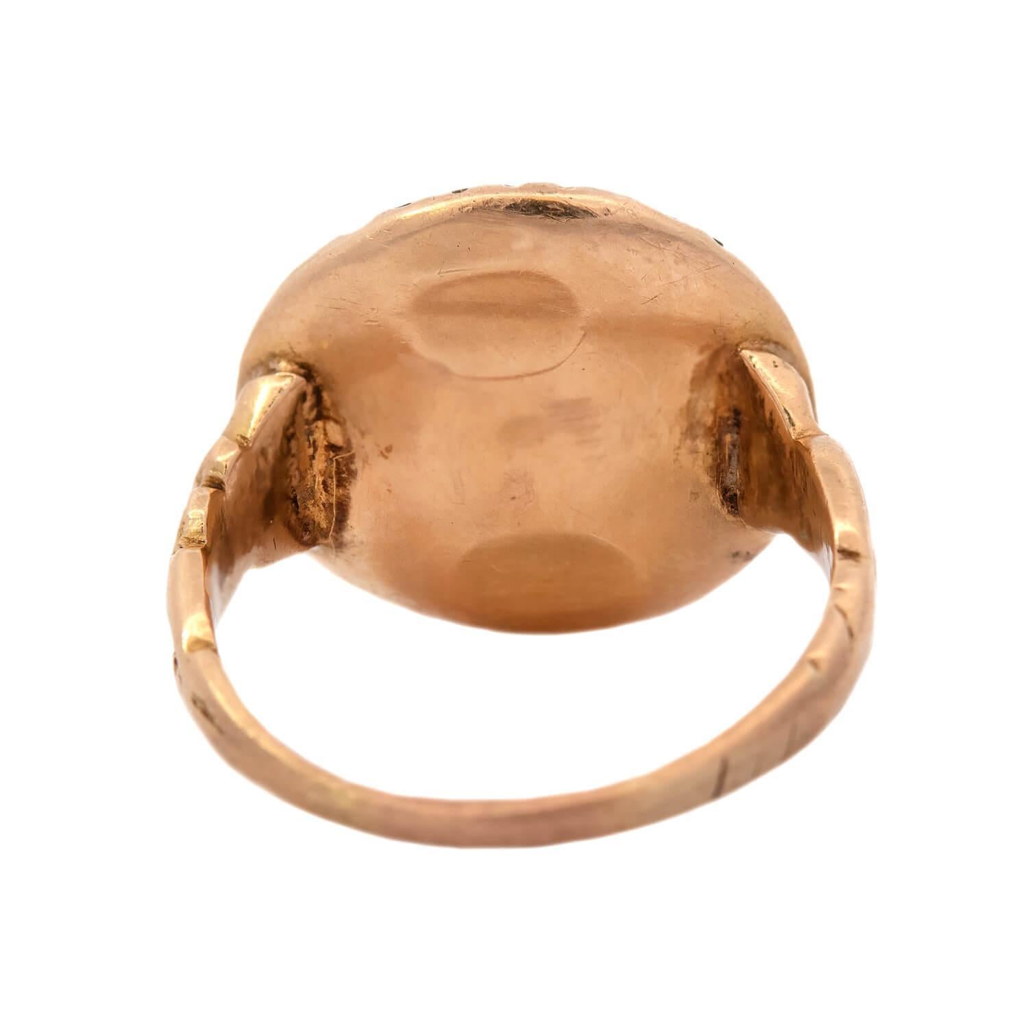 Women's Edwardian 18k Moonstone and Diamond Man In The Moon Ring