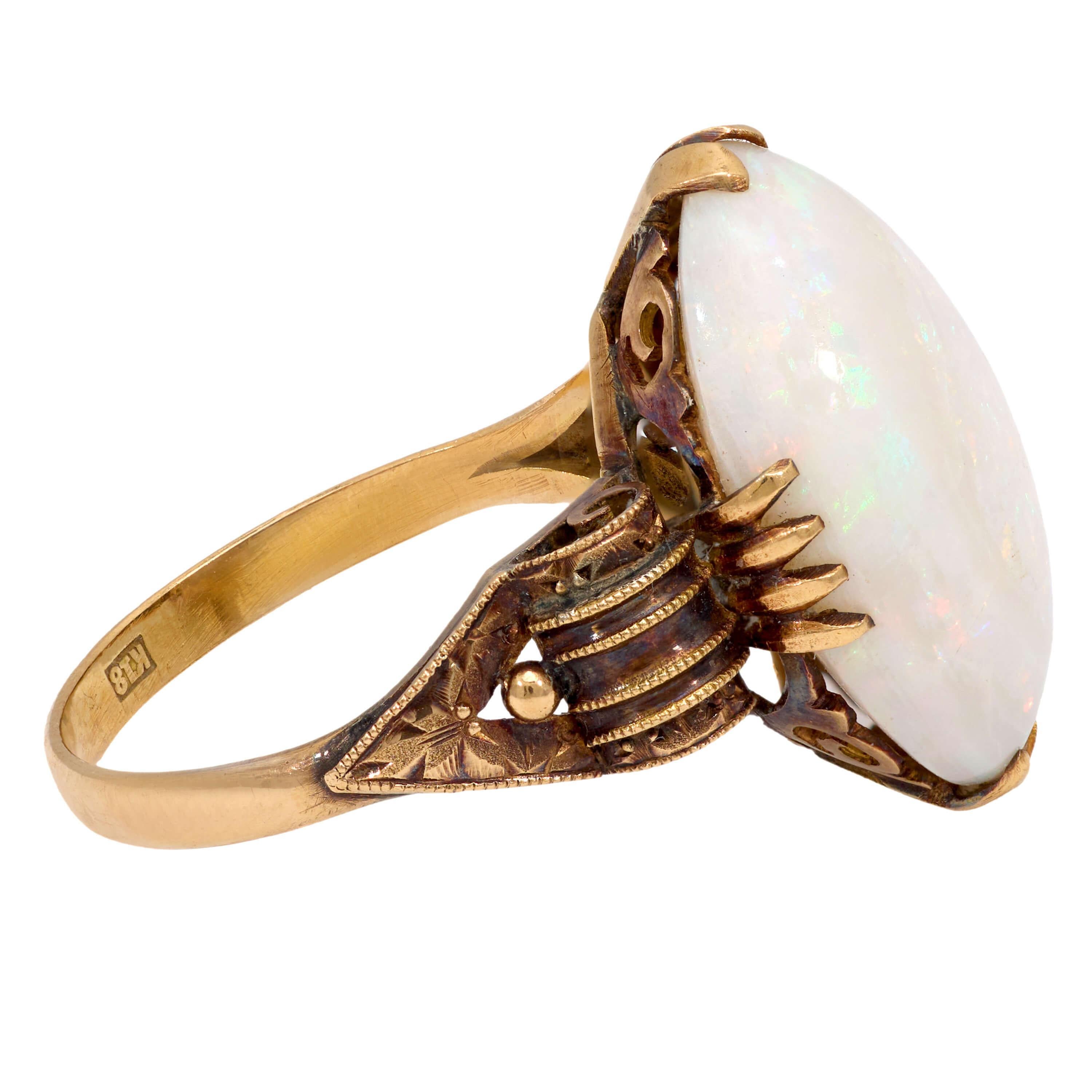 Edoardiano Anello Opale Edwardiano 18k in vendita