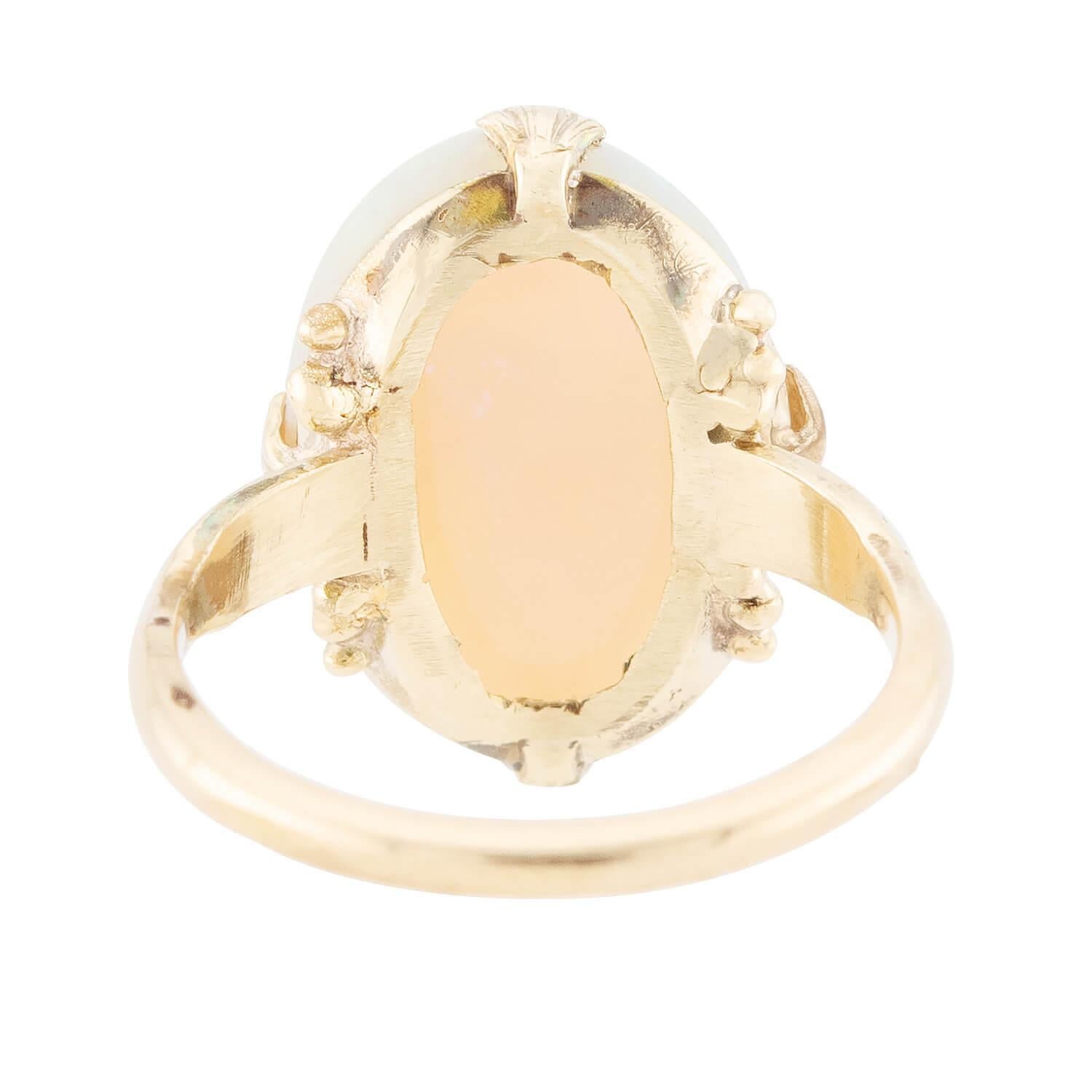 Women's Edwardian 18k Opal Ring For Sale
