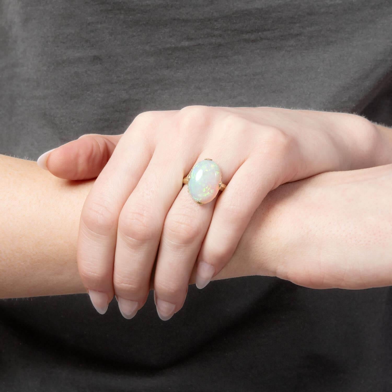 Edwardian 18k Opal Ring For Sale 1