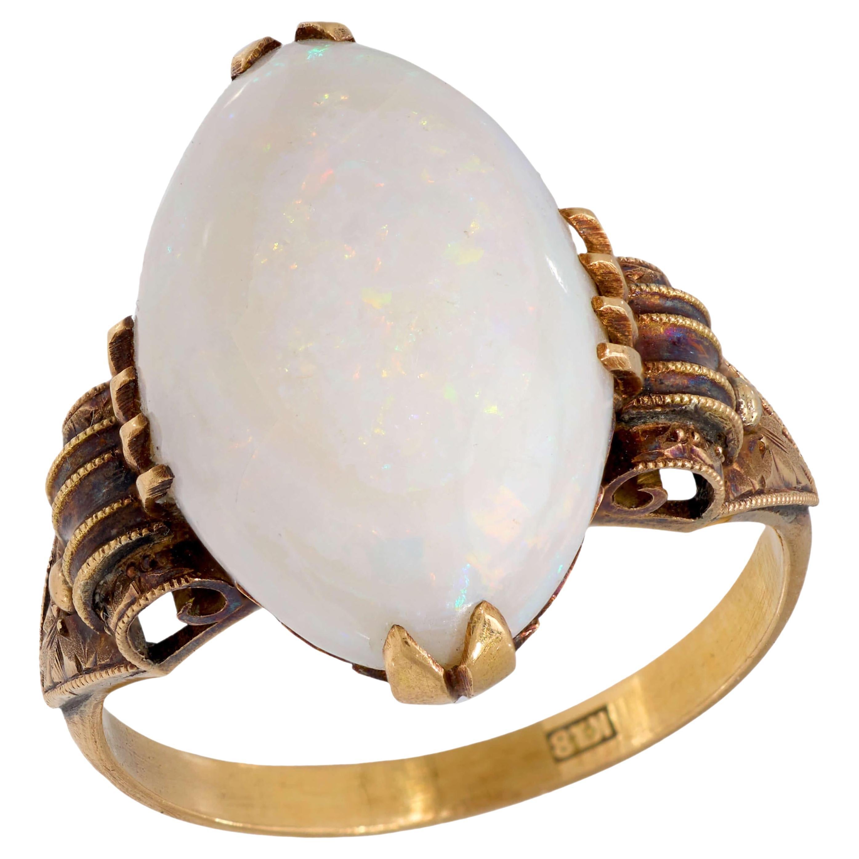 Anello Opale Edwardiano 18k in vendita