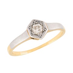 Anillo de compromiso de diamantes eduardiano de 18 quilates y platino .20ct