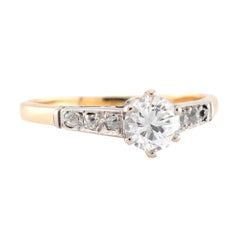 Edwardian 18k/Platinum Diamond Engagement Ring .45ct