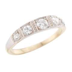 Edwardian 18k & Platinum Diamond Five Stone Ring