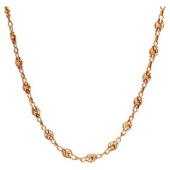Edwardian 18k Rose Gold Fancy Link Chain Necklace