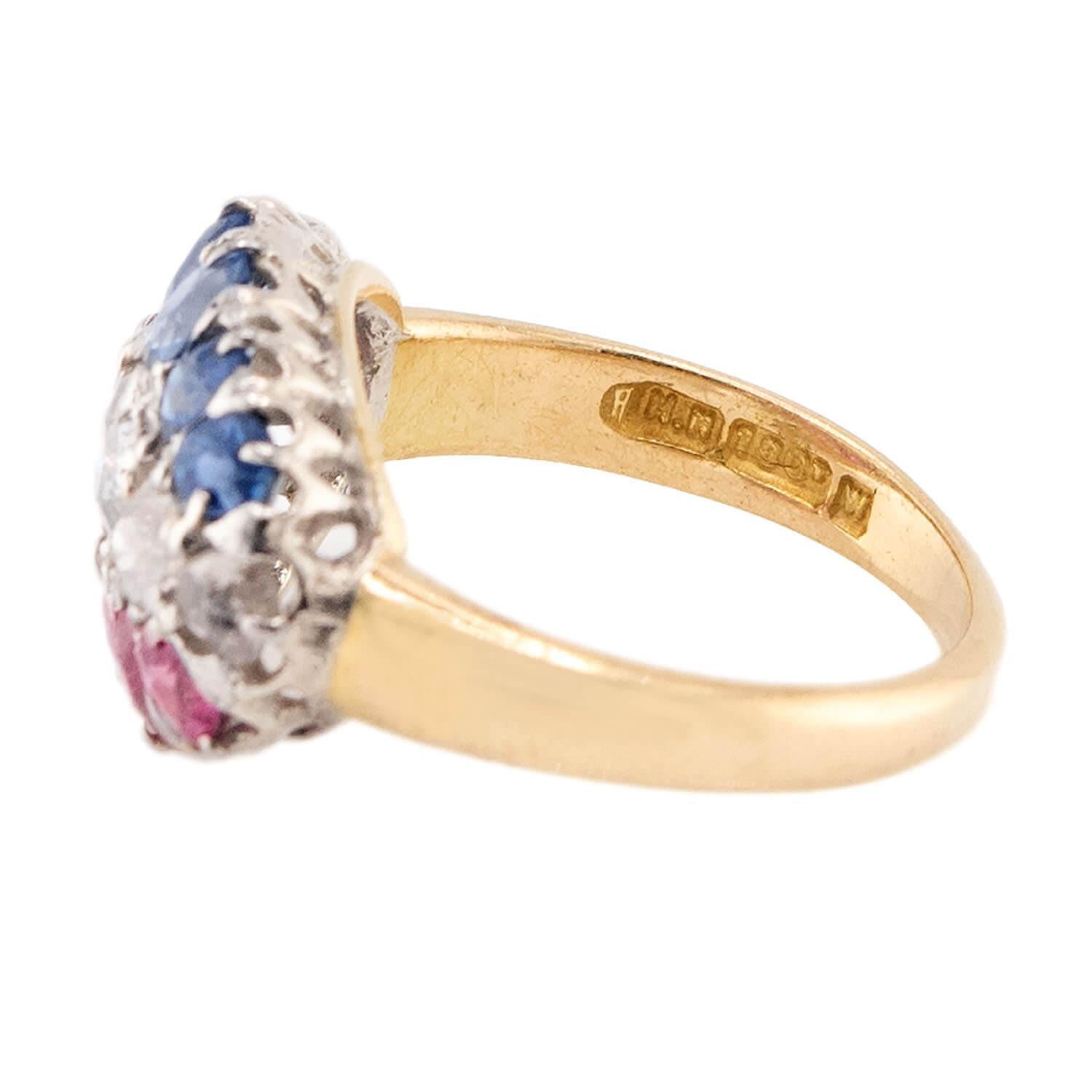 Bague édouardienne en saphir et diamant 18k Bon état - En vente à Narberth, PA