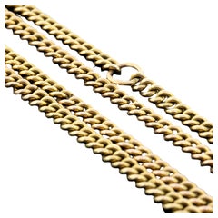 Edwardian 18k Yellow Gold Heavy Curb Chain Circa 1900