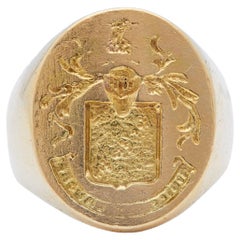 Anello Signet Edwardiano in oro giallo 18 ct.