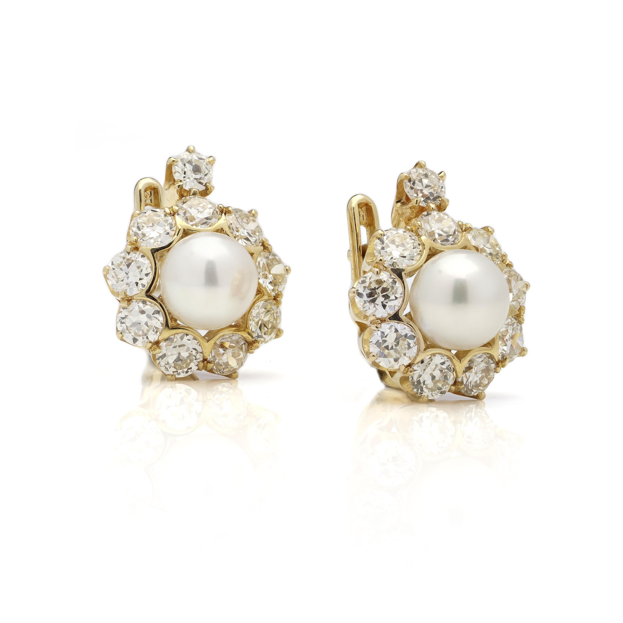 mabe pearl and diamond earrings