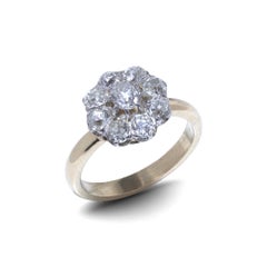Edwardian 18KT Gold Diamond Daisy Cluster Ring, c.1910 Edwardian 18KT Gold Diamond Daisy Cluster Ring, c.1910