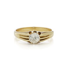 Edwardian 18kt Gold Old-Cut Diamond Solitaire Ring
