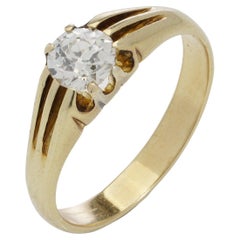 Edwardian 18kt Gold Old-Cut Diamond Solitaire Ring