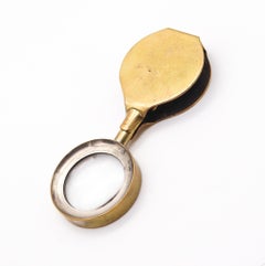 EDWARDIAN 1900 British Antique Foldable Magnifier Loupe Pendant In Polished