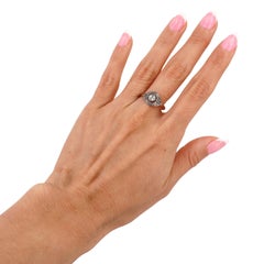 Edwardian 1900 Engagement Ring in 18kt Gold and Platinum with Diamonds