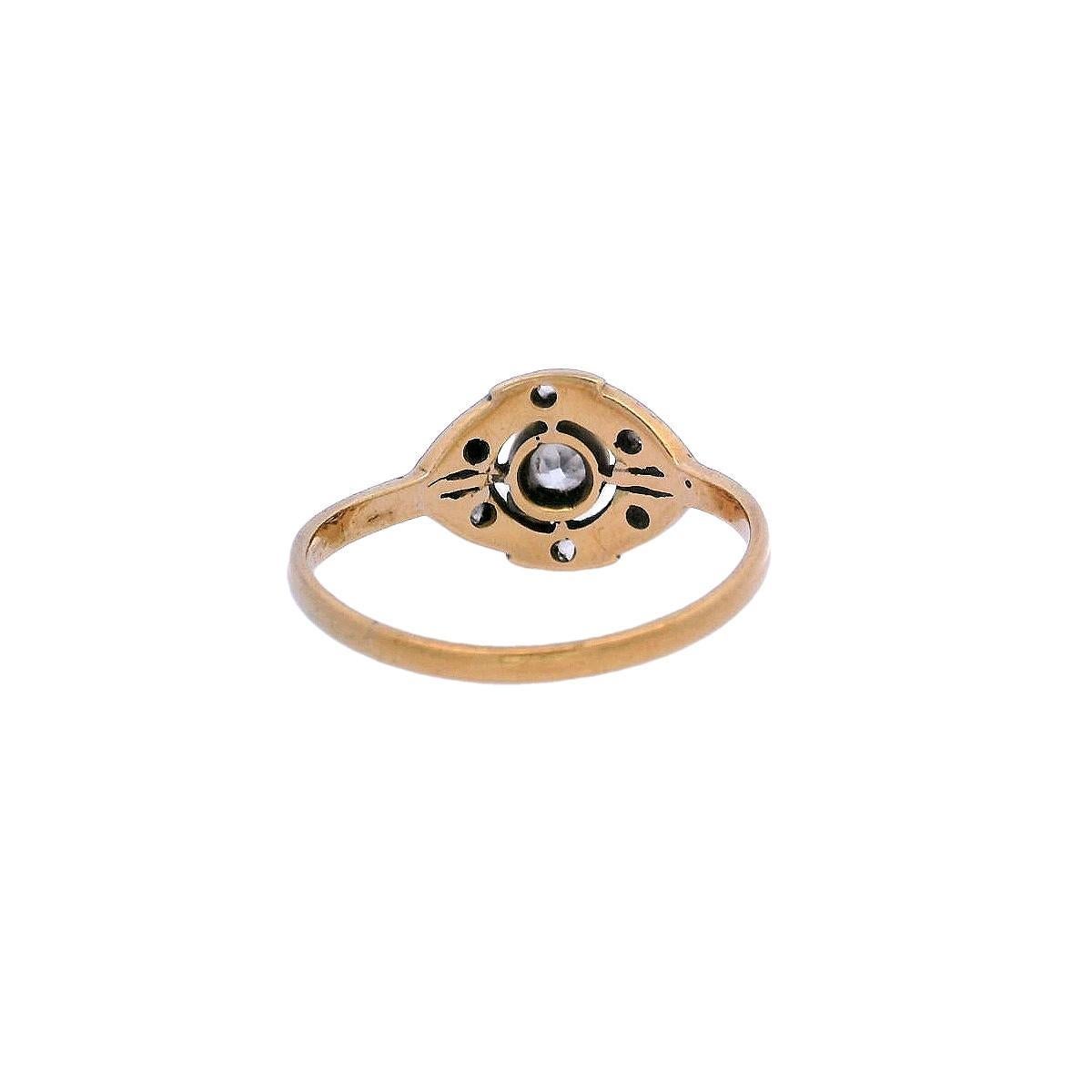 Edwardian 1900 Engagement Ring in 18kt Gold and Platinum with Diamonds For Sale 1