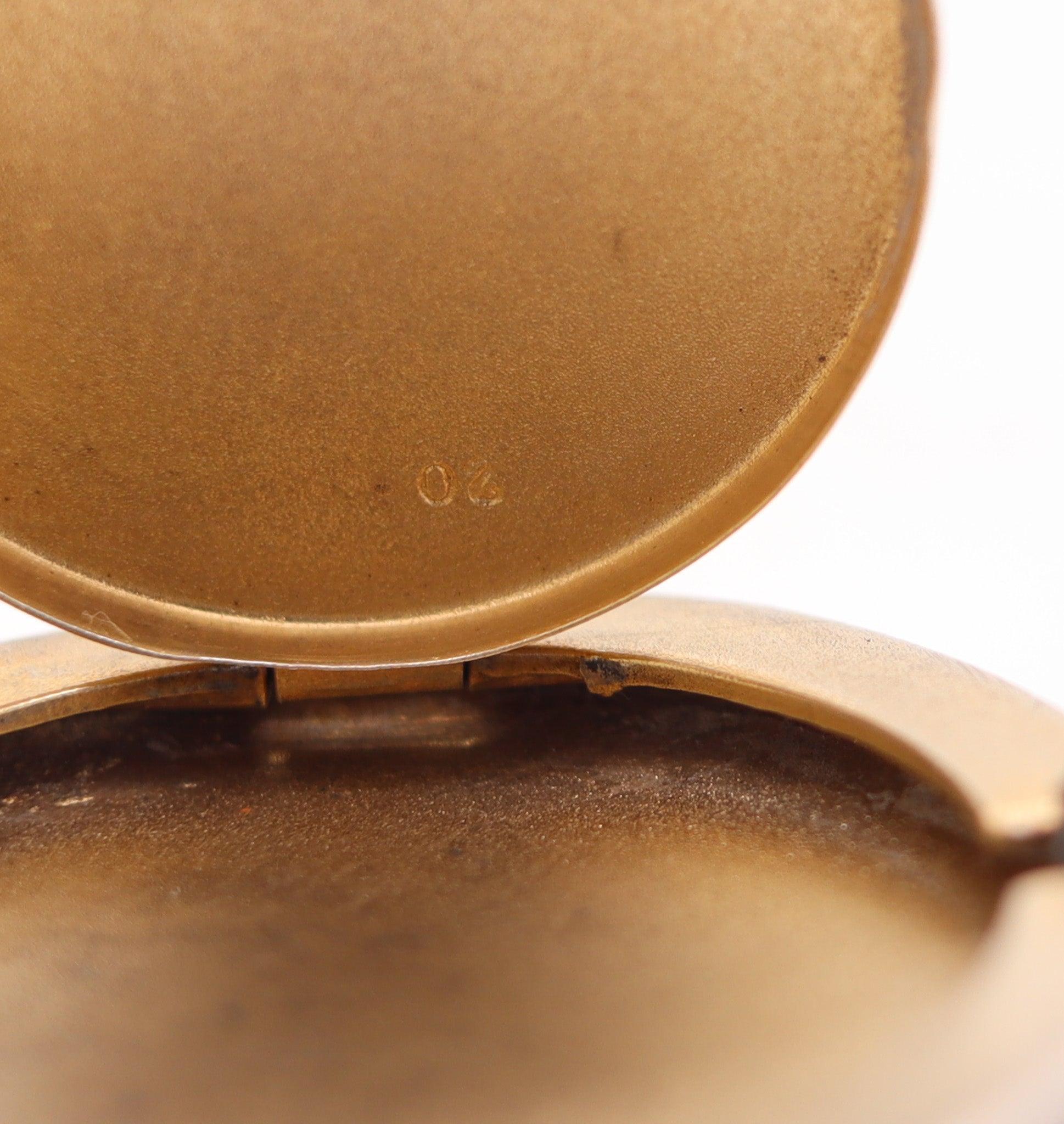 Smaltato EDWARDIAN 1900 Pforzheim Smalto Guilloché Ciondolo a specchio in argento 925 in vendita