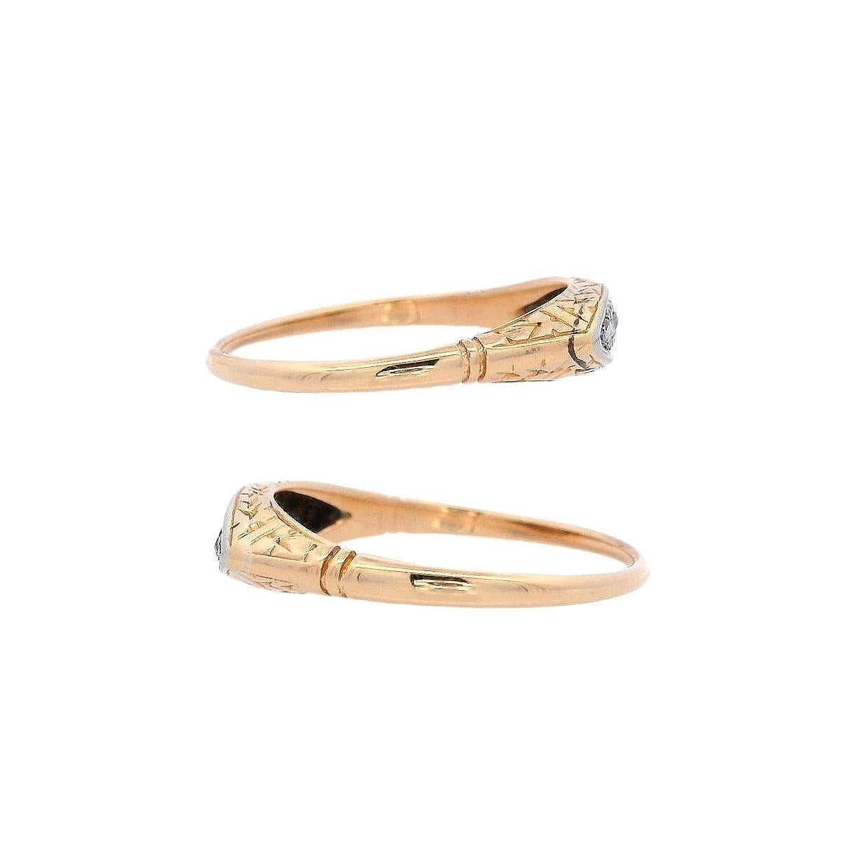 Taglio a rosa Anello Edwardiano del 1900 in oro 18kt e platino con diamanti in vendita