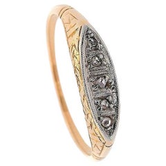 Bague édouardienne 1900 en or 18 carats et platine avec diamants