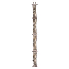 Bracciale di perle Belle Epoque Edwardiano del 1905 in platino con diamanti da 1,20 carati
