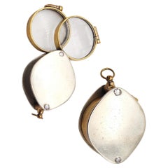 EDWARDIAN 1905 British Antique Foldable Double Loupes Pendant In Polished Brass