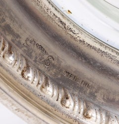 EDWARDIAN 1905 Coctelera Heisey de cristal grabado y plata de ley .925