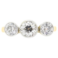 Edwardian 1.90ct Diamond Three Stone Ring, c.1910s