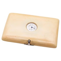 EDWARDIAN 1910 Estuche rectangular con reloj redondo en plata de ley .800