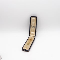 Edwardian 1910 Pair of Stick Pins In 14Kt Yellow Gold with Cat's Eye Moonstones