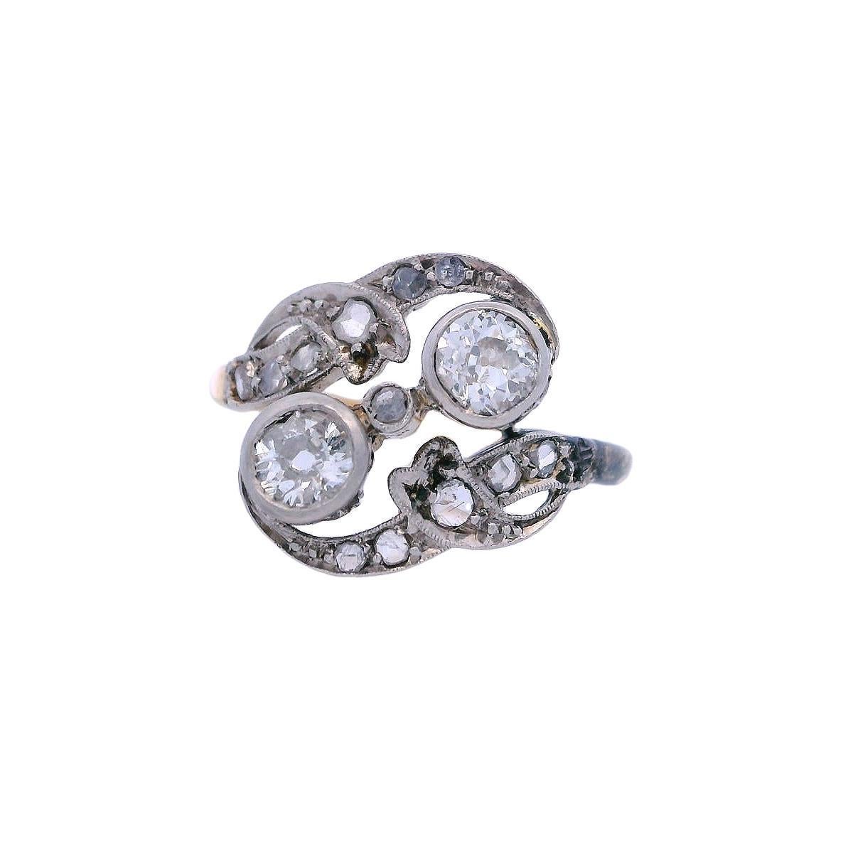 Edoardiano Anello Edwardiano del 1910 in oro 18kt e platino con Diamonds Mine in vendita