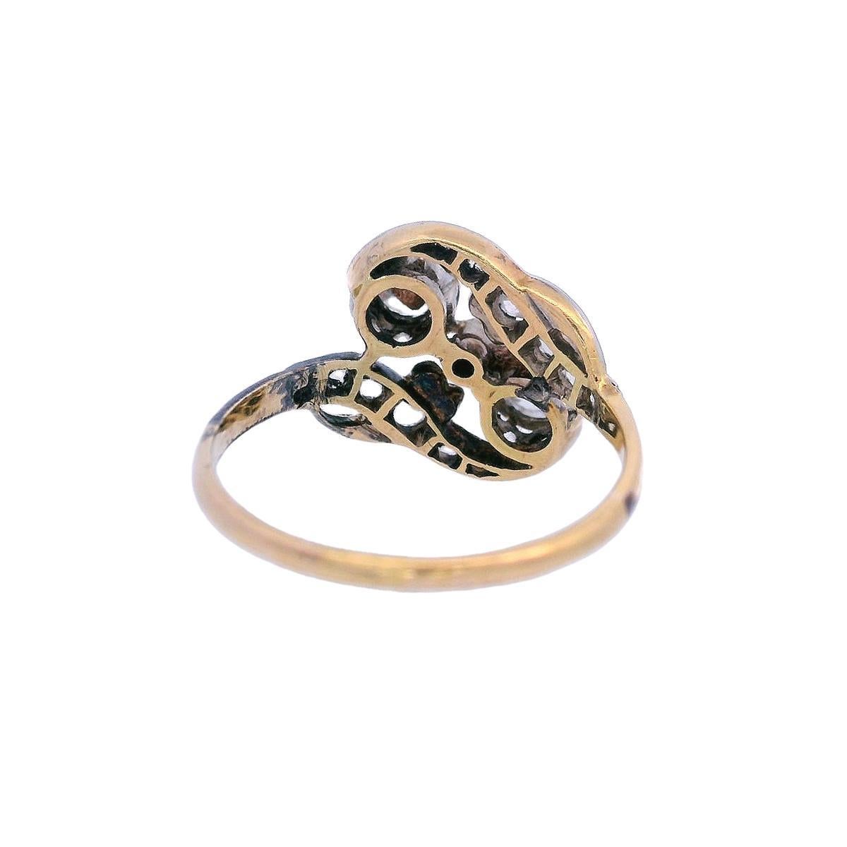 da uomo o donna Anello Edwardiano del 1910 in oro 18kt e platino con Diamonds Mine in vendita