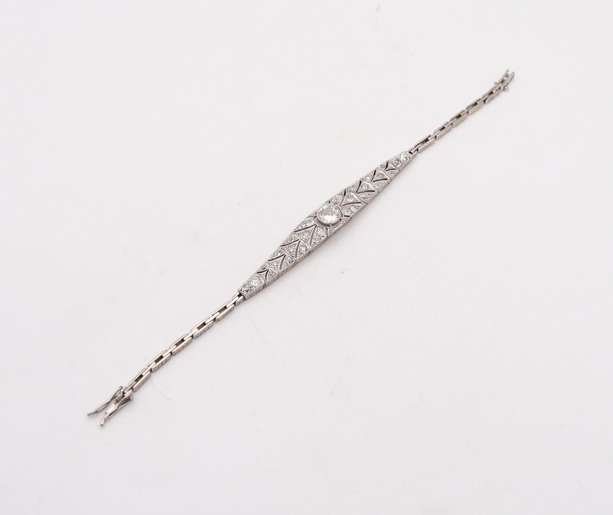 De las mujeres EDWARDIAN 1910 Pulsera Transicional de Platino con 2,39 qt de Eurodiamantes en venta