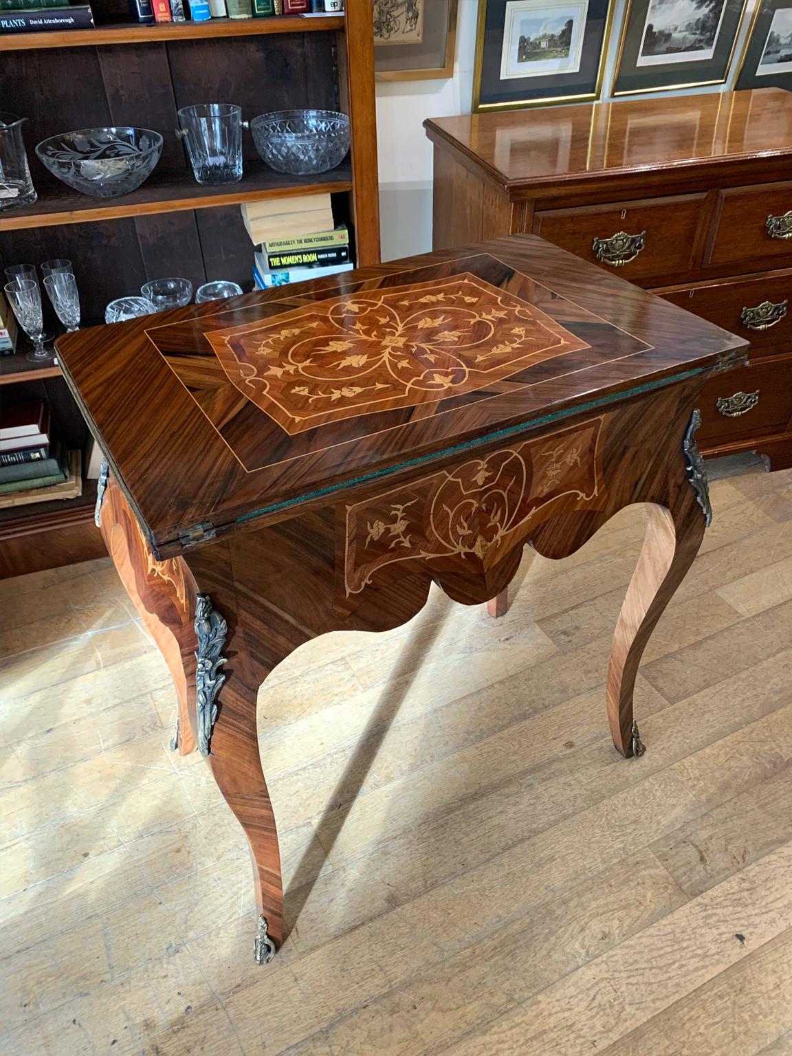 Edwardian / 1920’s French Inlaid Kingwood Card Table 6